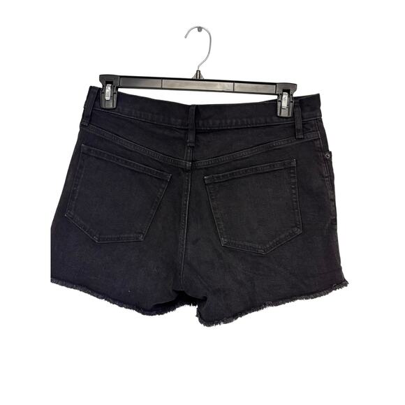 J. Crew Factory High Rise 3” Black Denim Shorts Button Fly Raw Hem Size 29 - Picture 5 of 7